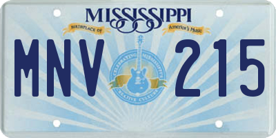 MS license plate MNV215