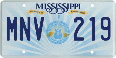MS license plate MNV219