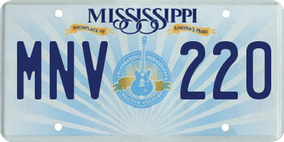 MS license plate MNV220