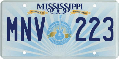 MS license plate MNV223