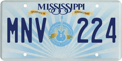 MS license plate MNV224