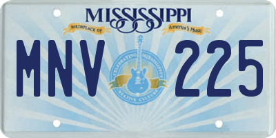 MS license plate MNV225