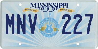 MS license plate MNV227