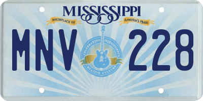 MS license plate MNV228