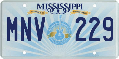 MS license plate MNV229