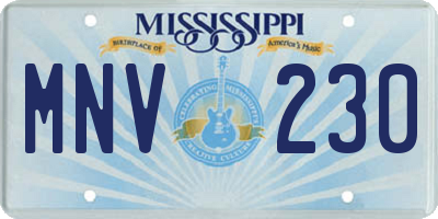 MS license plate MNV230