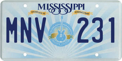 MS license plate MNV231