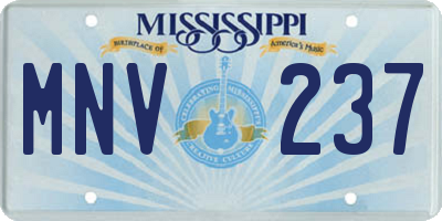 MS license plate MNV237