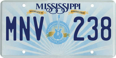 MS license plate MNV238