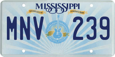 MS license plate MNV239