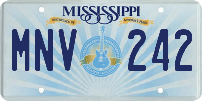 MS license plate MNV242