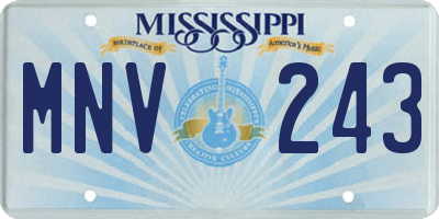 MS license plate MNV243