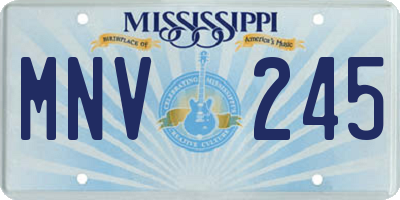MS license plate MNV245