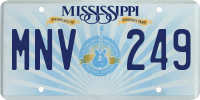 MS license plate MNV249