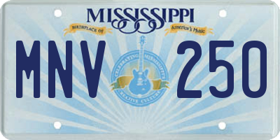 MS license plate MNV250
