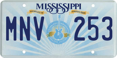 MS license plate MNV253