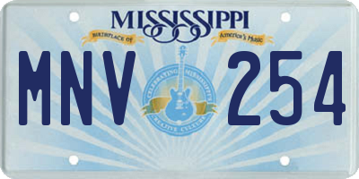 MS license plate MNV254