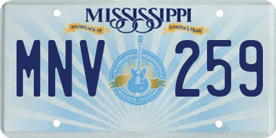 MS license plate MNV259