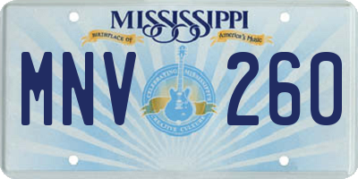 MS license plate MNV260