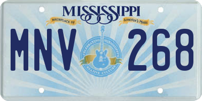 MS license plate MNV268