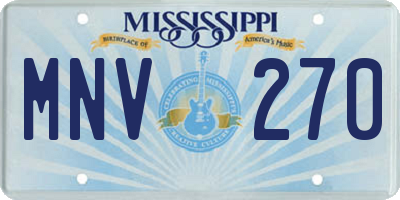 MS license plate MNV270