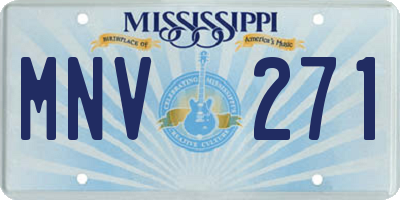 MS license plate MNV271