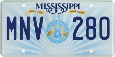 MS license plate MNV280