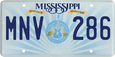 MS license plate MNV286
