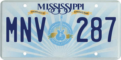 MS license plate MNV287