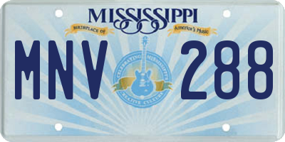 MS license plate MNV288