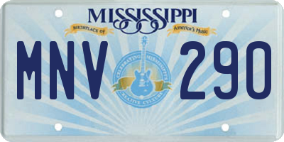 MS license plate MNV290