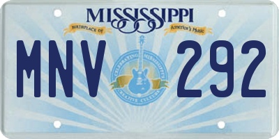 MS license plate MNV292
