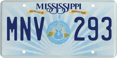 MS license plate MNV293
