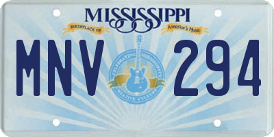 MS license plate MNV294