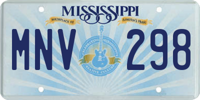 MS license plate MNV298