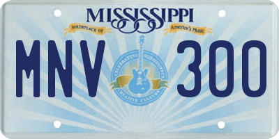 MS license plate MNV300