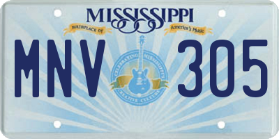 MS license plate MNV305