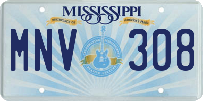 MS license plate MNV308