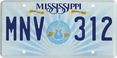 MS license plate MNV312