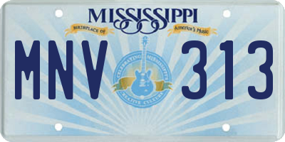 MS license plate MNV313