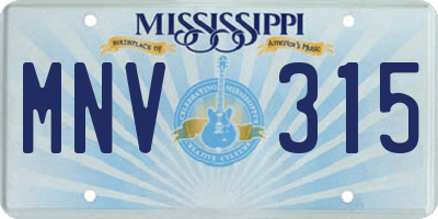 MS license plate MNV315