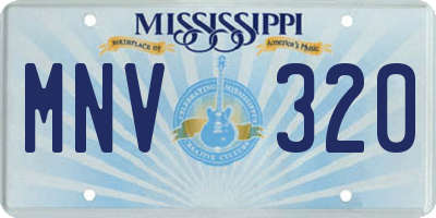 MS license plate MNV320