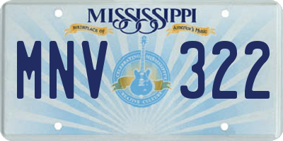 MS license plate MNV322
