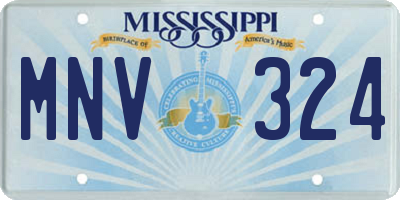 MS license plate MNV324