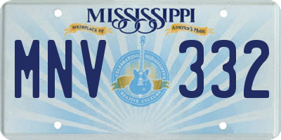 MS license plate MNV332
