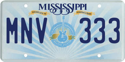 MS license plate MNV333