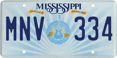MS license plate MNV334