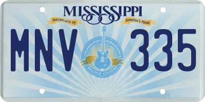 MS license plate MNV335