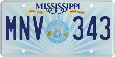 MS license plate MNV343