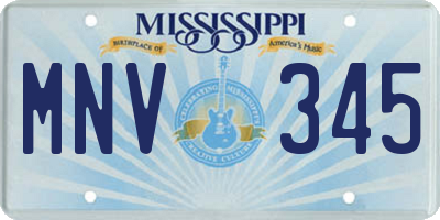 MS license plate MNV345